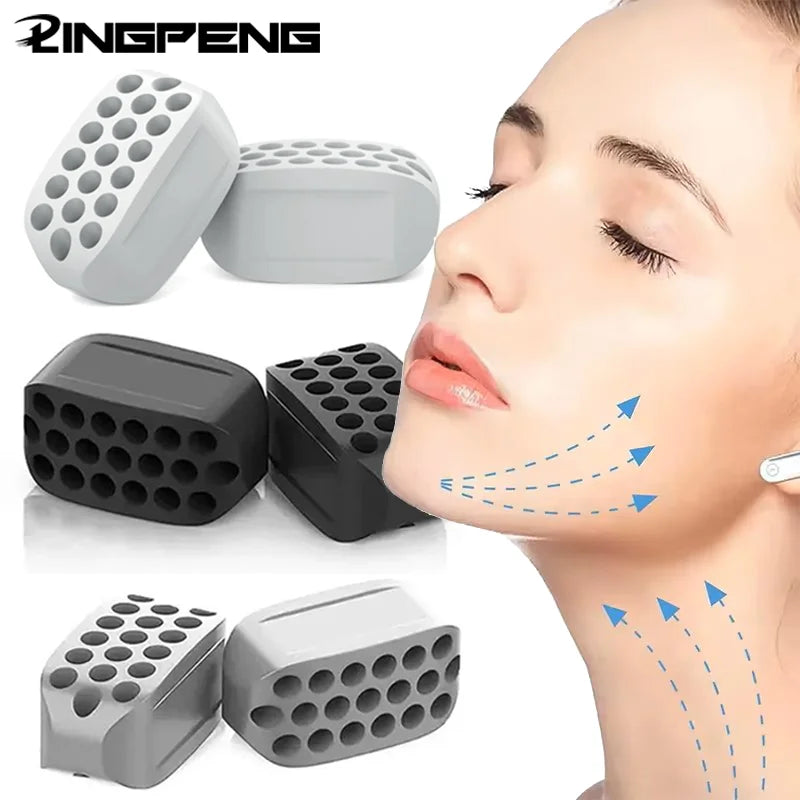 Silicone Jaw Exerciser Facial Toner & Jawline Fitness Ball Neck Toning Equipment Facial Beauty Tool Double Chin Exerciser