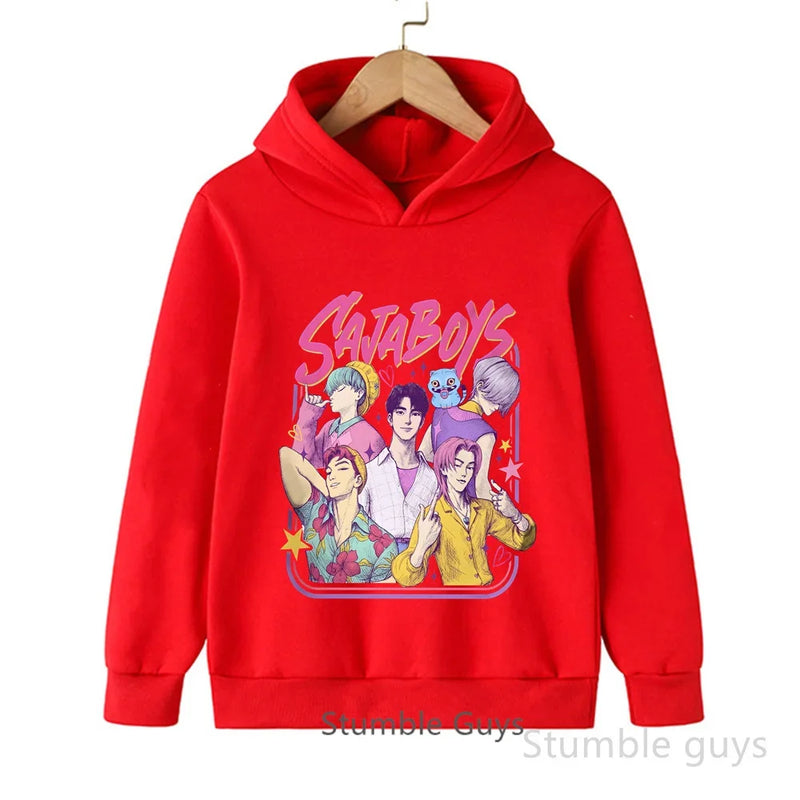 Kids Boys Girls Anime Clothes Kpop Demon Hunters Casual Fashion Warm Autumn Winter Sweatshirt Hoodie