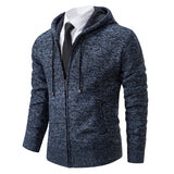 Autumn and Winter New Jersey Men'S Casual Sports Coat Solid Color Stand Collar Wweater Grab Fleece Warm Zipper Cardigan