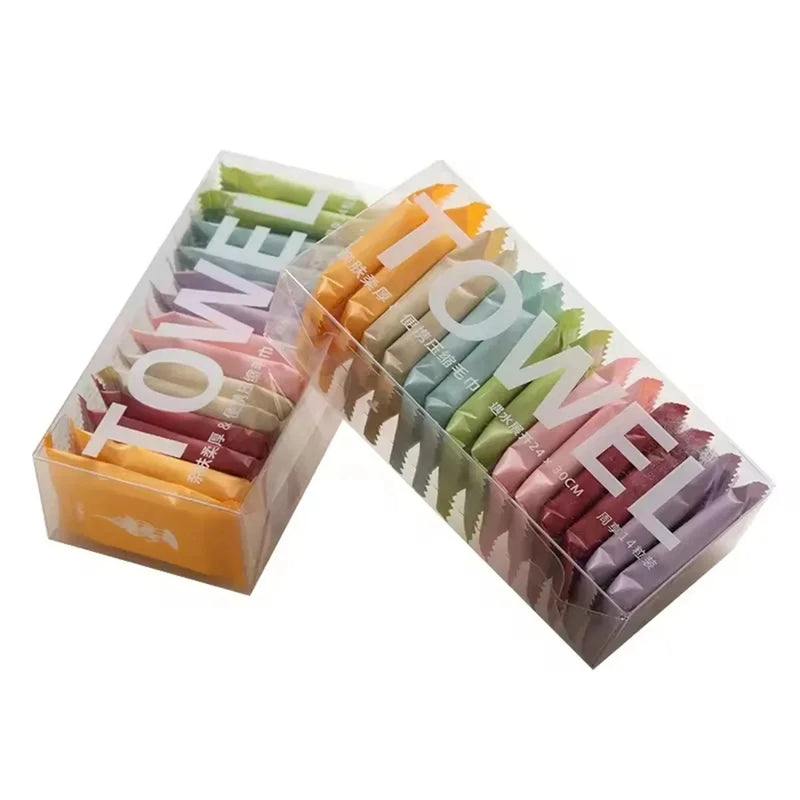 14pcs/box ,Face Cleansing Thickened Compressed Beauty Square Towel, Portable Travel Towel Disposable Washcloth