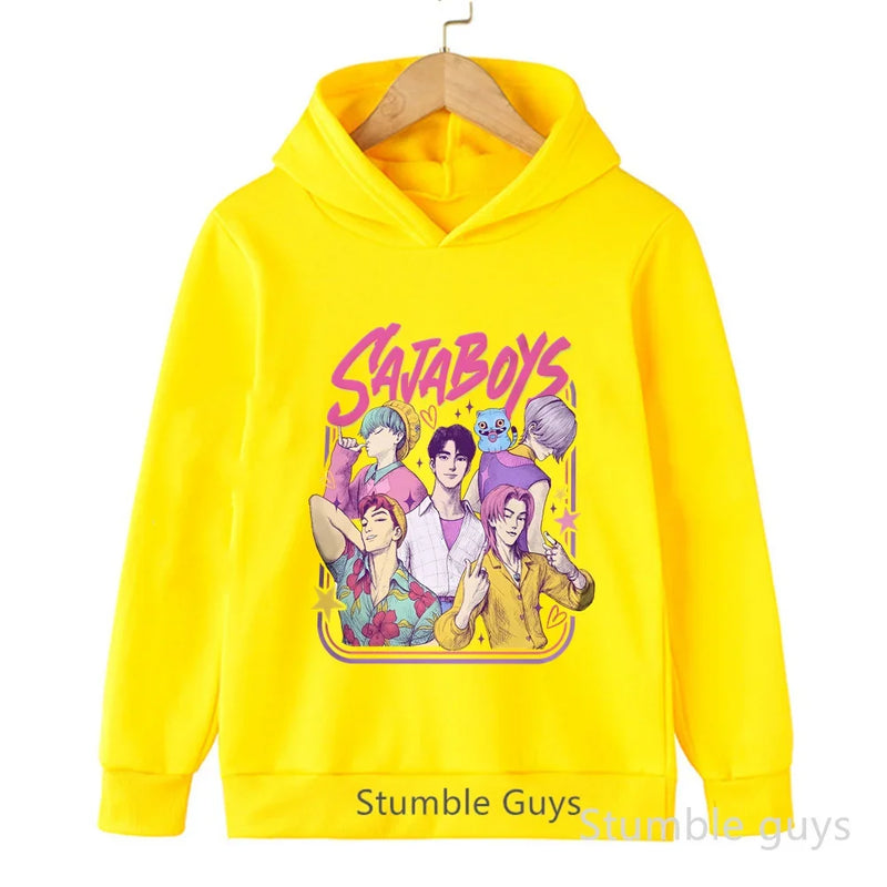 Kids Boys Girls Anime Clothes Kpop Demon Hunters Casual Fashion Warm Autumn Winter Sweatshirt Hoodie