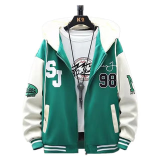 INS Hip Hop Men'S Hoodie Baseball Jacket Casual Slim Fit Unisex Uniform Bomber Coat 2023 Youth Students Bomber Jacket Couple