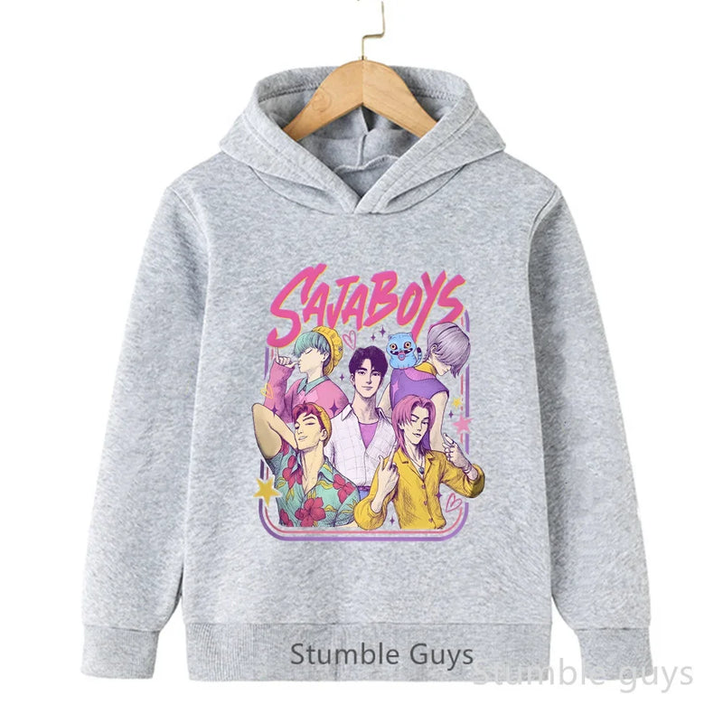 Kids Boys Girls Anime Clothes Kpop Demon Hunters Casual Fashion Warm Autumn Winter Sweatshirt Hoodie