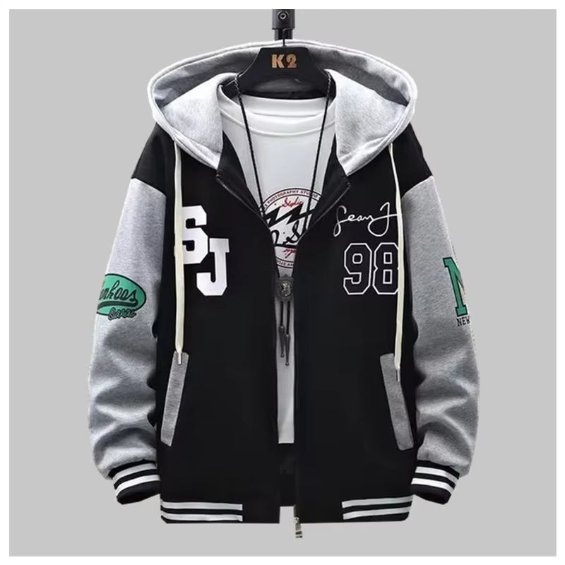 INS Hip Hop Men'S Hoodie Baseball Jacket Casual Slim Fit Unisex Uniform Bomber Coat 2023 Youth Students Bomber Jacket Couple