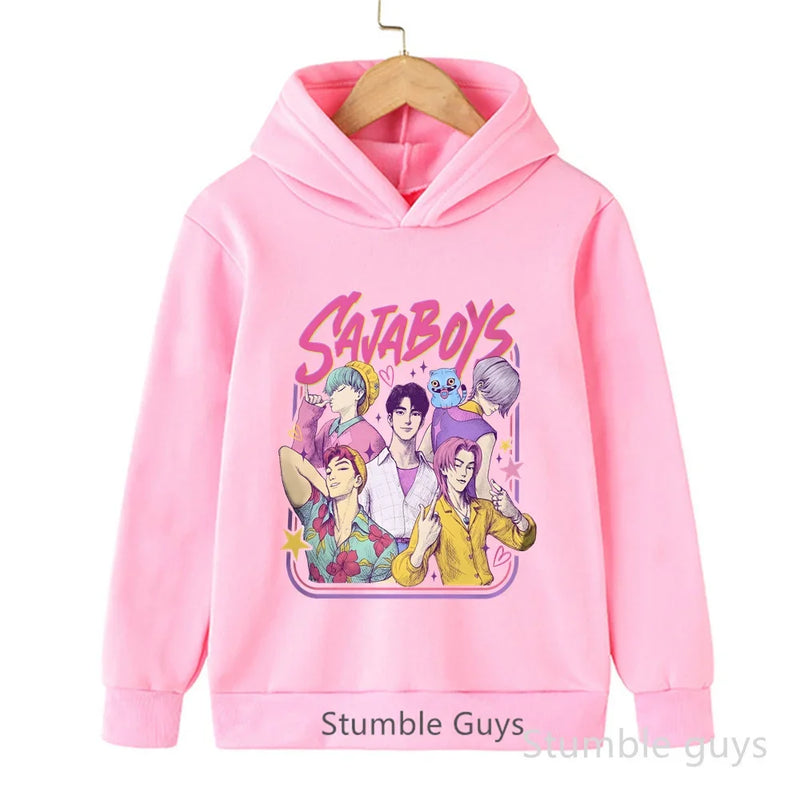 Kids Boys Girls Anime Clothes Kpop Demon Hunters Casual Fashion Warm Autumn Winter Sweatshirt Hoodie