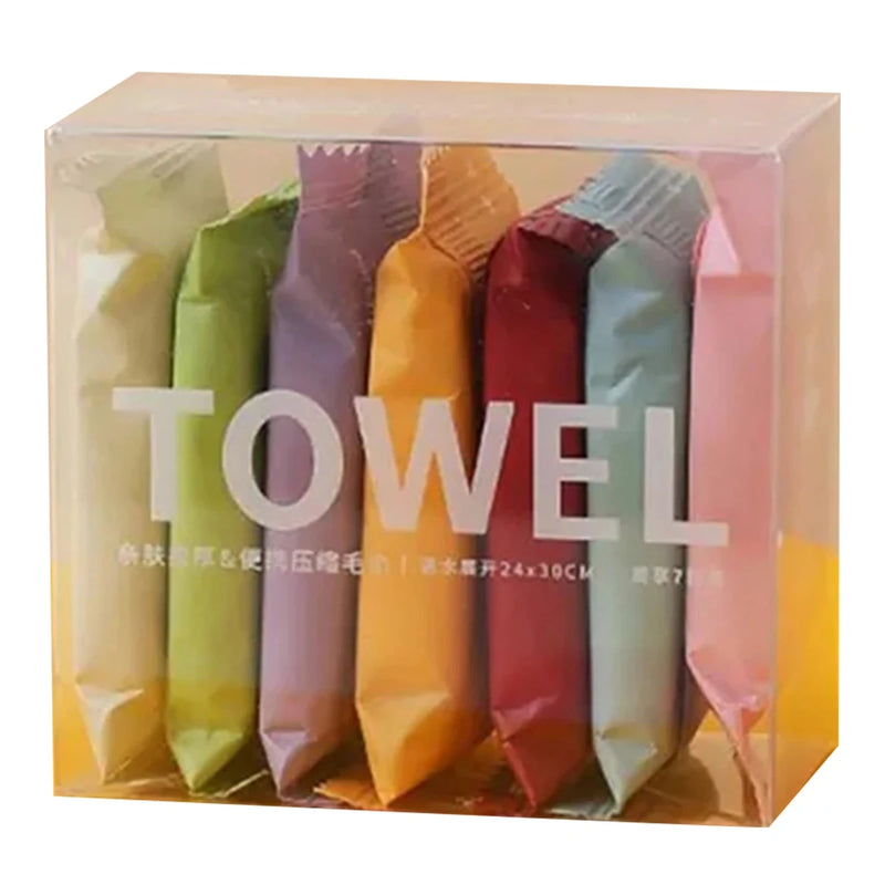 14pcs/box ,Face Cleansing Thickened Compressed Beauty Square Towel, Portable Travel Towel Disposable Washcloth