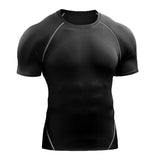2025 Compression T Shirt Men Summer Sportswear Running T-Shirt Elastic Quick Dry Sport Tops Tee Athletic Gym Workout Shirts Men