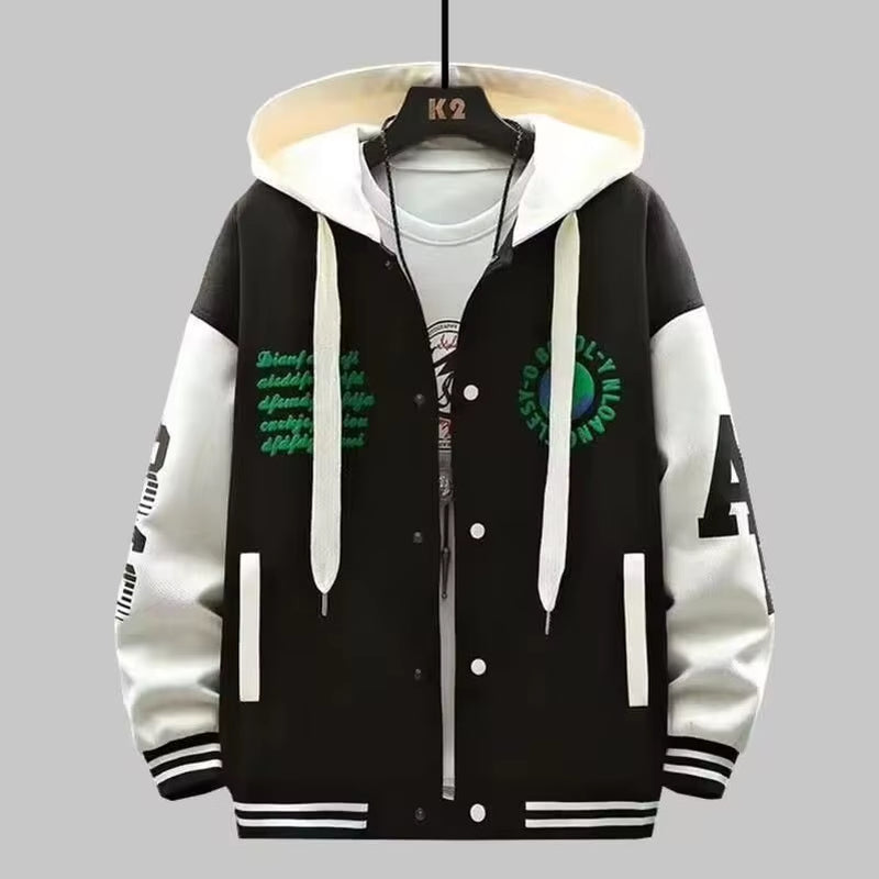 INS Hip Hop Men'S Hoodie Baseball Jacket Casual Slim Fit Unisex Uniform Bomber Coat 2023 Youth Students Bomber Jacket Couple