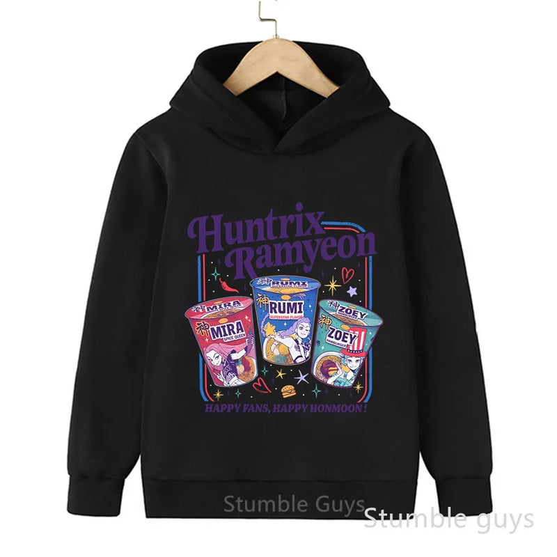 Kids Boys Girls Anime Clothes Kpop Demon Hunters Casual Fashion Warm Autumn Winter Sweatshirt Hoodie