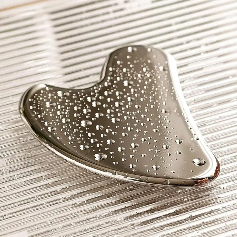 1pc Gua Sha Facial Tool Stainless Steel GuaSha Massage Tool Natural Universal Facial Silver Metal Gua Sha Board Beauty Skin Care