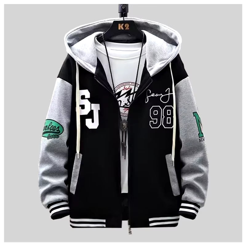 INS Hip Hop Men'S Hoodie Baseball Jacket Casual Slim Fit Unisex Uniform Bomber Coat 2023 Youth Students Bomber Jacket Couple