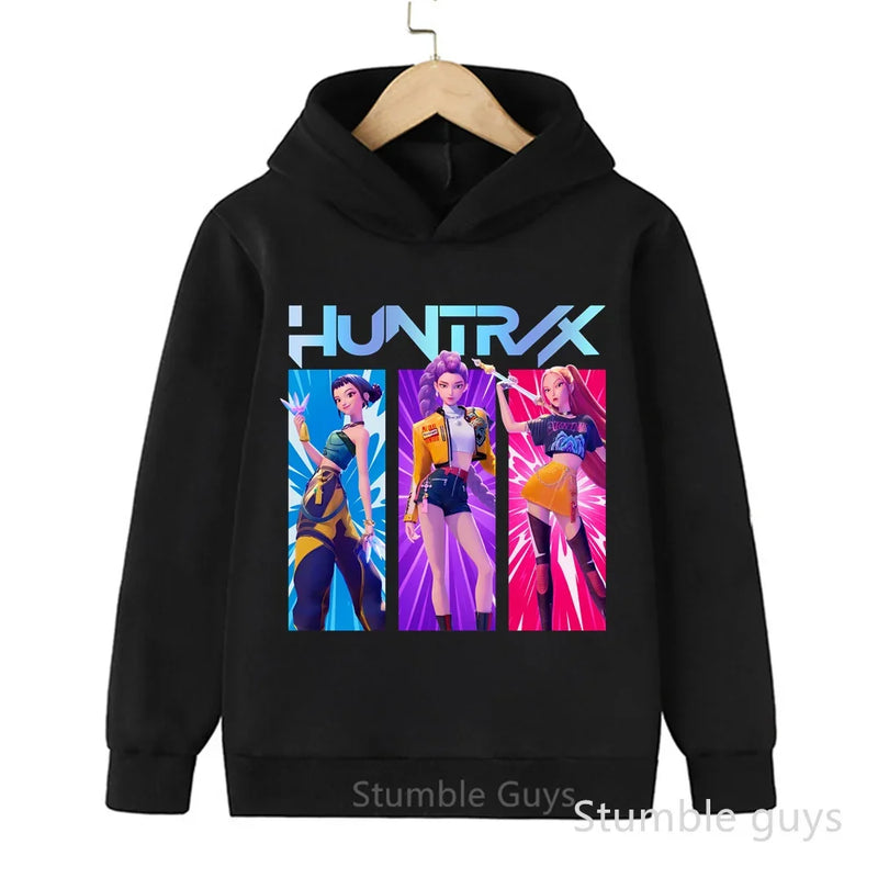 Kids Boys Girls Anime Clothes Kpop Demon Hunters Casual Fashion Warm Autumn Winter Sweatshirt Hoodie