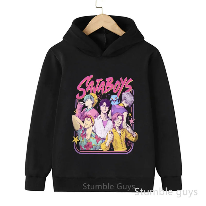 Kids Boys Girls Anime Clothes Kpop Demon Hunters Casual Fashion Warm Autumn Winter Sweatshirt Hoodie