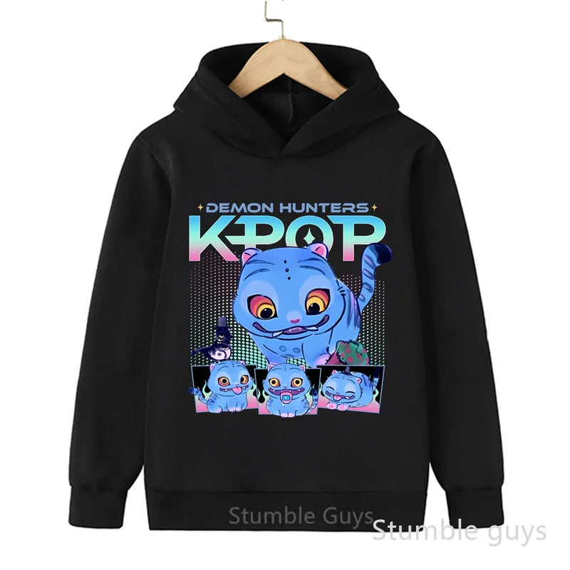 Kids Boys Girls Anime Clothes Kpop Demon Hunters Casual Fashion Warm Autumn Winter Sweatshirt Hoodie