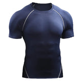 2025 Compression T Shirt Men Summer Sportswear Running T-Shirt Elastic Quick Dry Sport Tops Tee Athletic Gym Workout Shirts Men