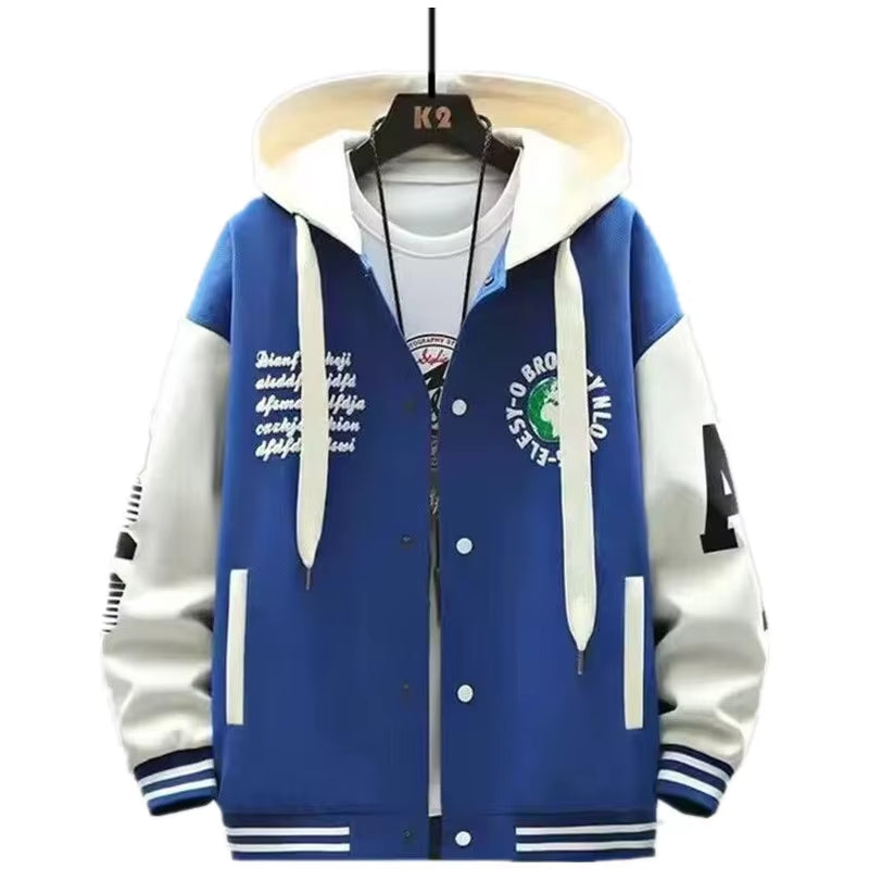 INS Hip Hop Men'S Hoodie Baseball Jacket Casual Slim Fit Unisex Uniform Bomber Coat 2023 Youth Students Bomber Jacket Couple